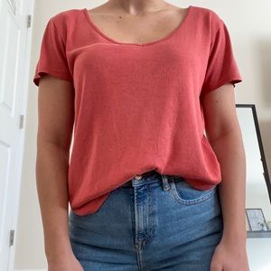 Coral Relaxed V-neck